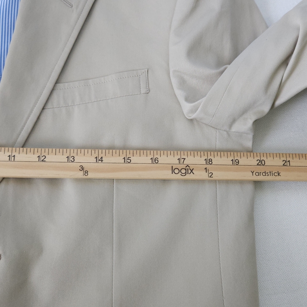 Tommy Hilfiger 38R Tan Cotton Blazer Coastal Grandpa‎ Smart Casual Spring - Picture 10 of 12